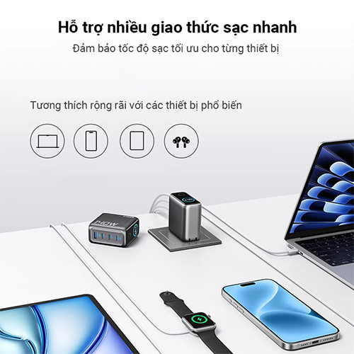 Combo cốc sạc Anker Zolo Fast Charging 1USB 3Type-C 140W + Cáp USB Type-C to Type-C PD 3.1 B2697 - Hàng chính hãng