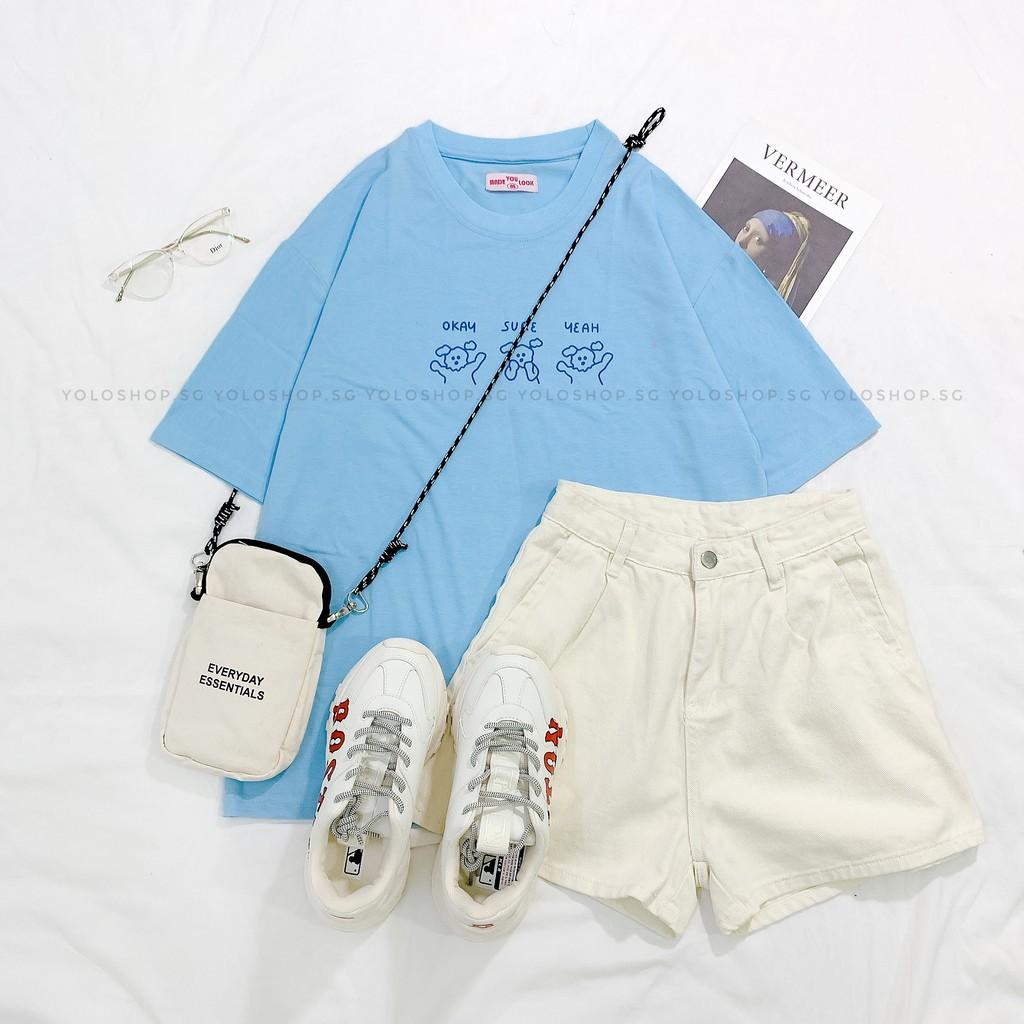 Áo thun tay lỡ OKAY SURE YEAH phông Unisex nam nữ tee oversize form rộng pull Ulzzang Streetwear Hàn Quốc vải mềm
