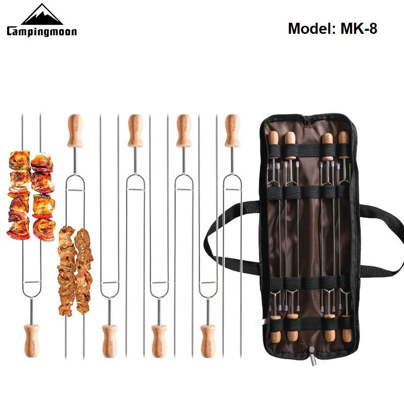 Bộ 8 Xiên Nướng BBQ Inox Cao Cấp Campingmoon MK-8 và K480