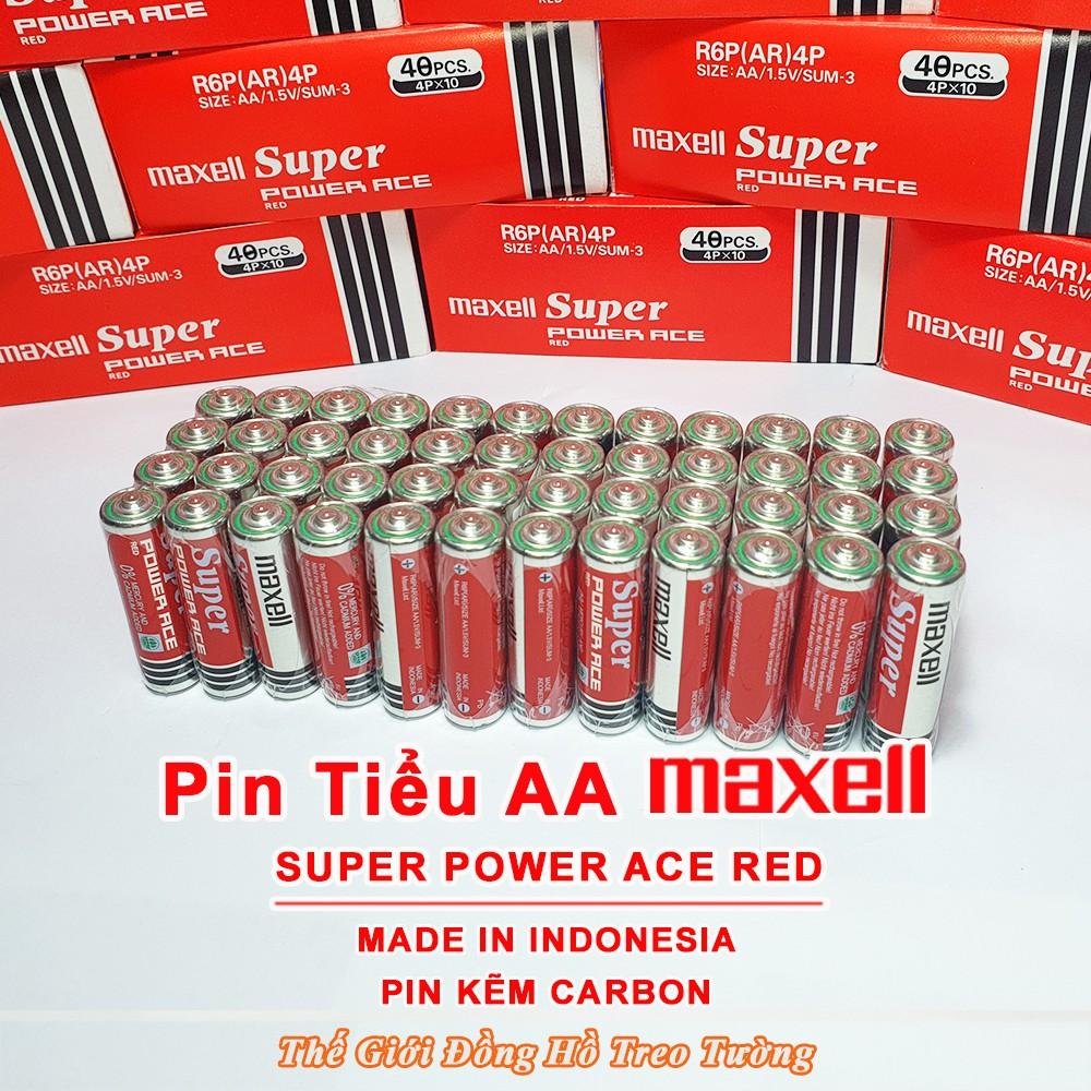 Pin tiểu Maxell AA. Cặp 2 Viên Supper Power ACE Red – Indonesia Vỏ Nhôm 1.5V