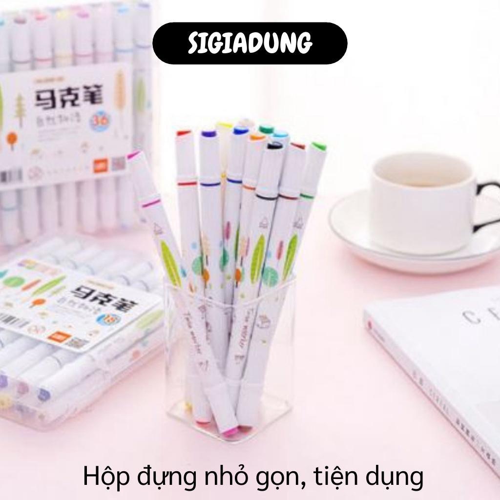 Bút Màu Nước - Bộ 24 Bút Lông 2 Đầu, Tô Màu Vẽ Tranh Nhiều Màu Cho Bé Vẽ, Highlight 6351