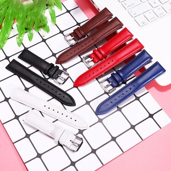 Dây da đồng hồ nam nữ DA BÒ THẬT MỊN 4 lớp, siêu mềm KHÓA CÀI thép không gỉ 316L