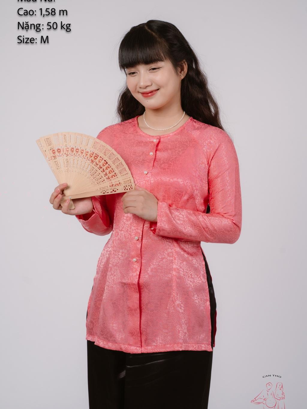 Bộ áo bà ba gấm Trắng/ Hồng lợt/ Xanh dương/ Hồng đào/ Xanh ngọc - Bà ba Bigsize- May sỉ Áo bà ba toàn quốc theo yêu cầu - 1bộ Trắng(1Áo+1Quần)