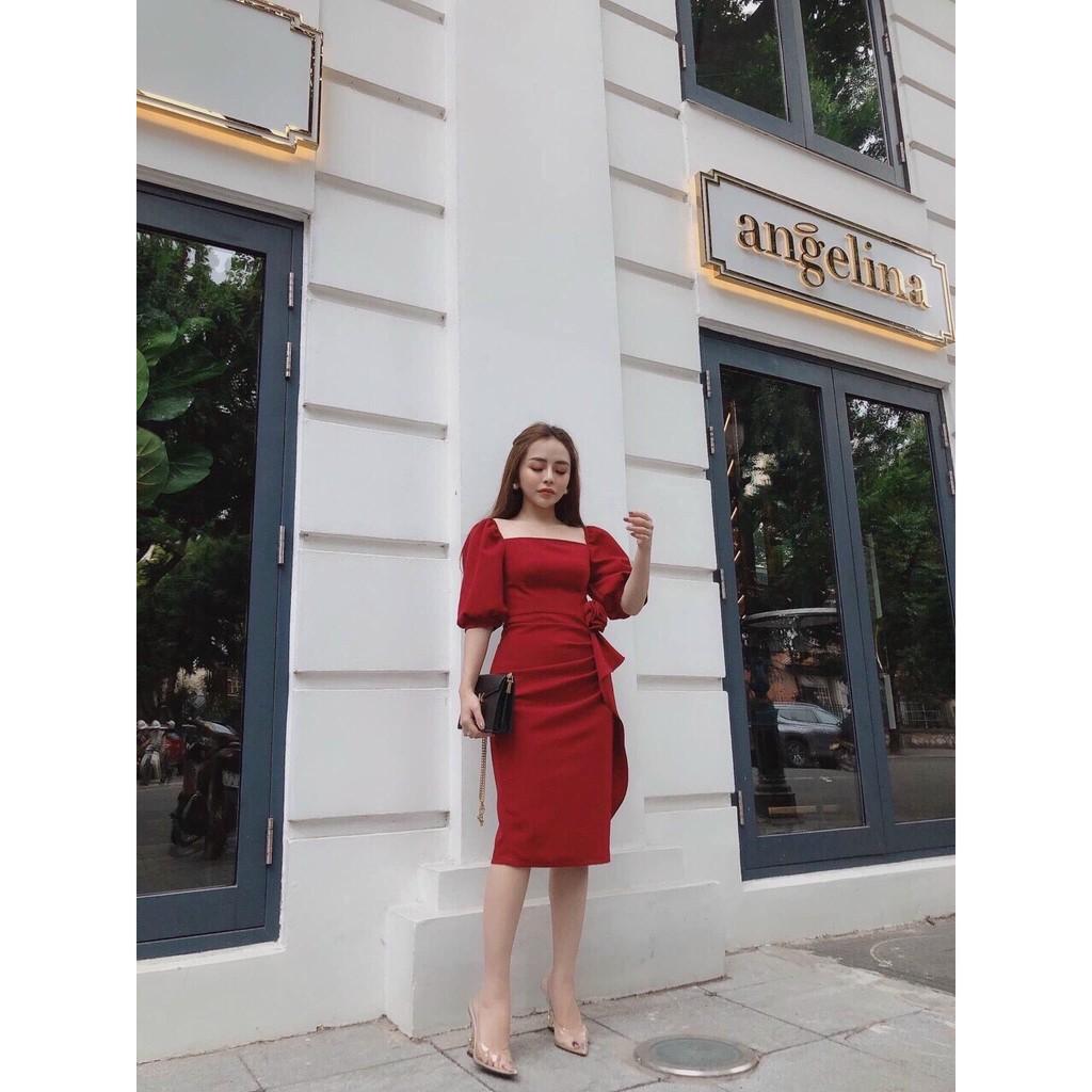 ĐẦM BODY TAY PHỒNG KẾT BÔNG EO SANG TRỌNG