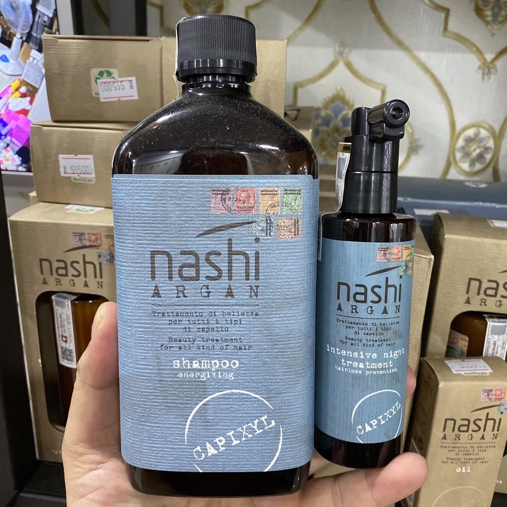 Bộ sản phẩm chống rụng Nashi Argan Hair Energy Box 200ml+12x6ml ( dùng tại nhà )