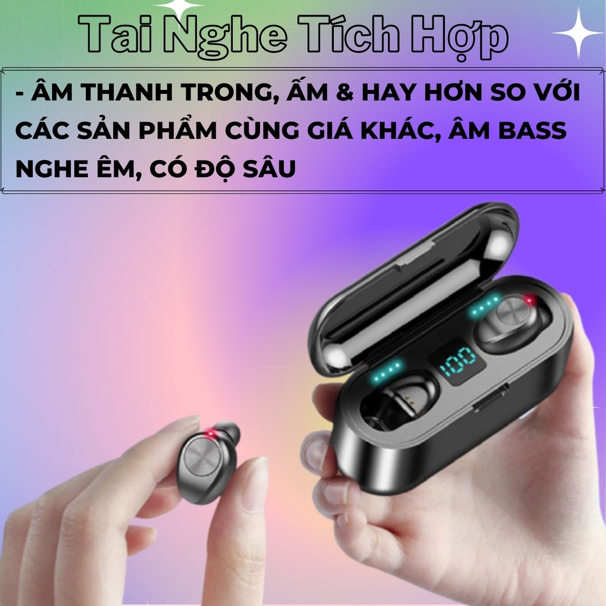 Hình ảnh Tai Nghe Bluetooth Cảm Ứng Cao Cấp Tích Hợp Sạc Dự Phòng 2500mAh + Giá Đỡ Điện Thoại, Bass Cực Hay Và Kháng Nước Tốt F9