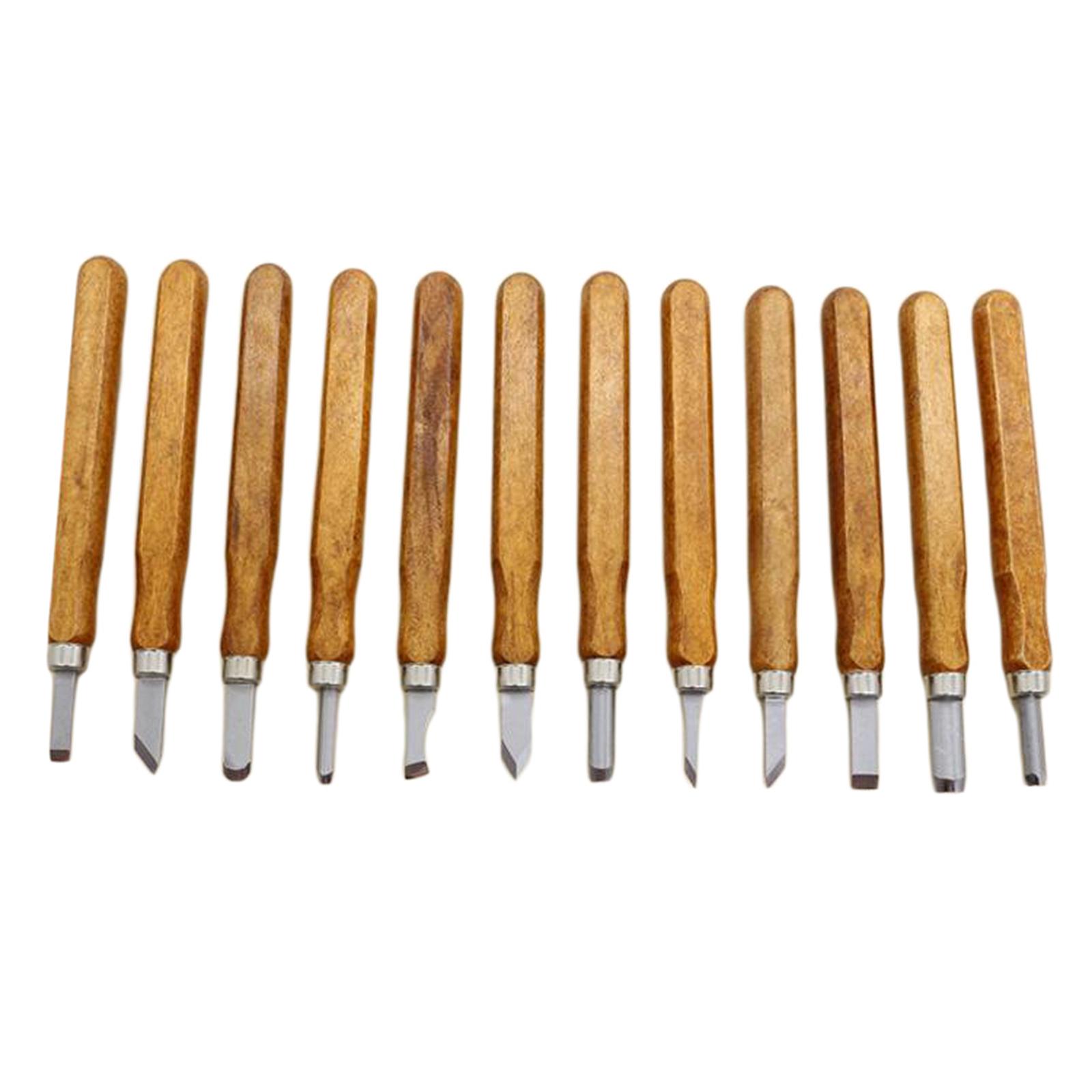 Wood Carving Tools Kit, 12pcs Carbon Steel Chisels Gouges Cutting enthusiasts