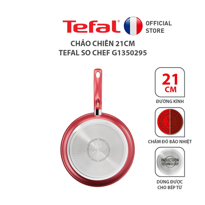 Chảo Lòng Sâu Tefal so chef G1358696 - hàng chính hãng Chiên Xào Tùy Ý Không bị Dính, Sát, An toàn cho Sức Khỏe
