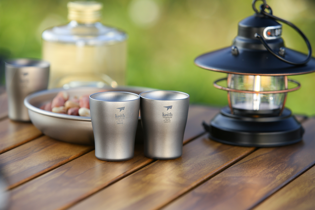 Bộ cốc uống rượu Titanium Wine Cup 10ml KEITH Ti9304 10ml (Bộ 2 chiếc)