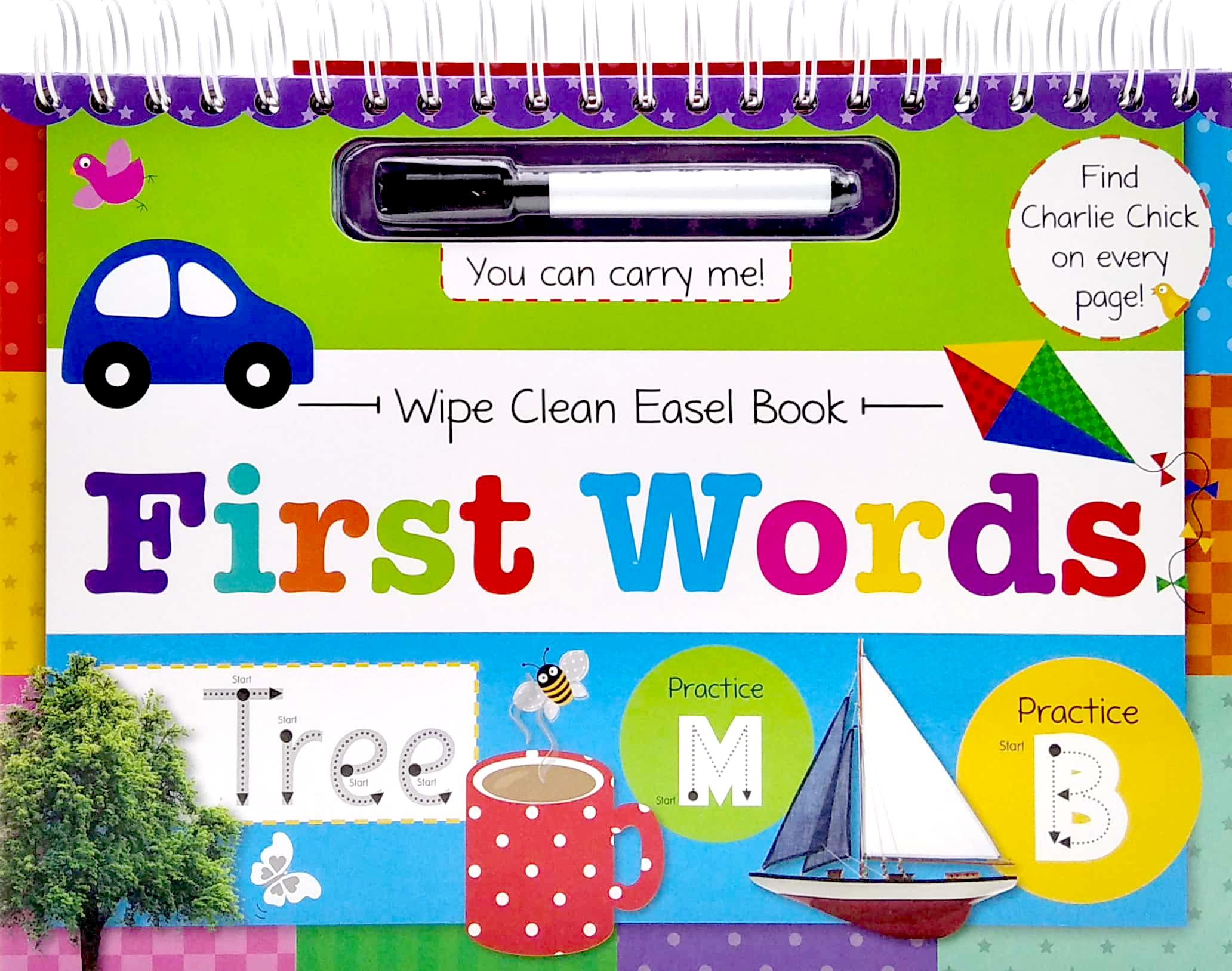 Wipe Clean Easel Book With Pen - First Words
