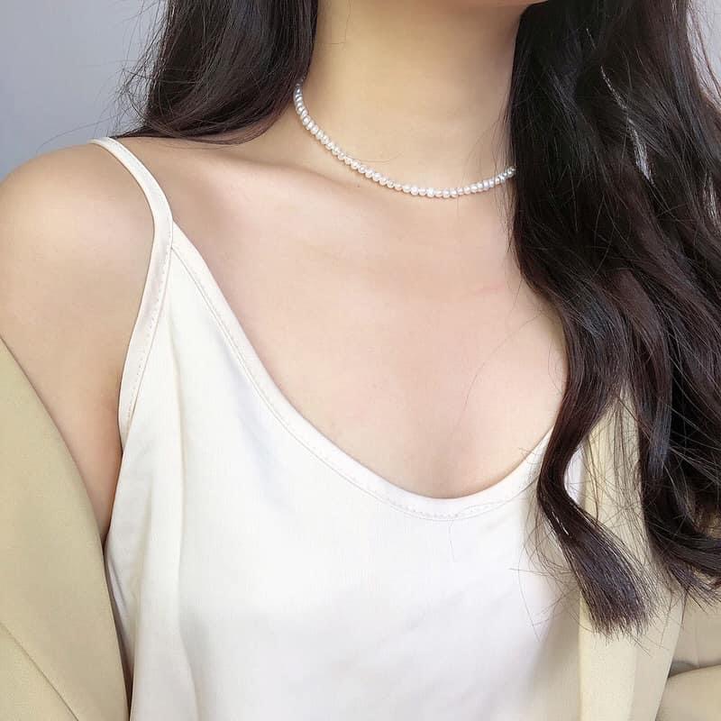 Vòng cổ chocker chuỗi ngọc