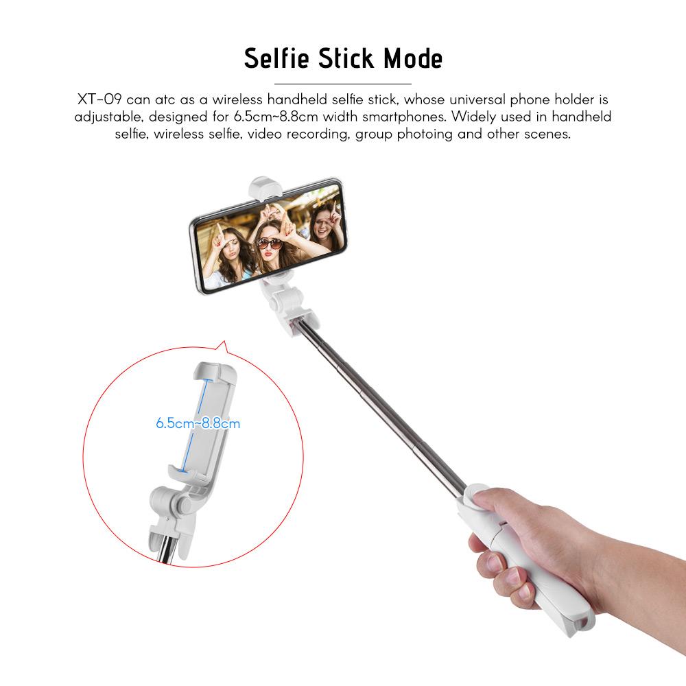 5-Section Extendable Selfie Stick Integrated Universal Phone Holder Tabletop Tripod with BT Remote Controller 10m