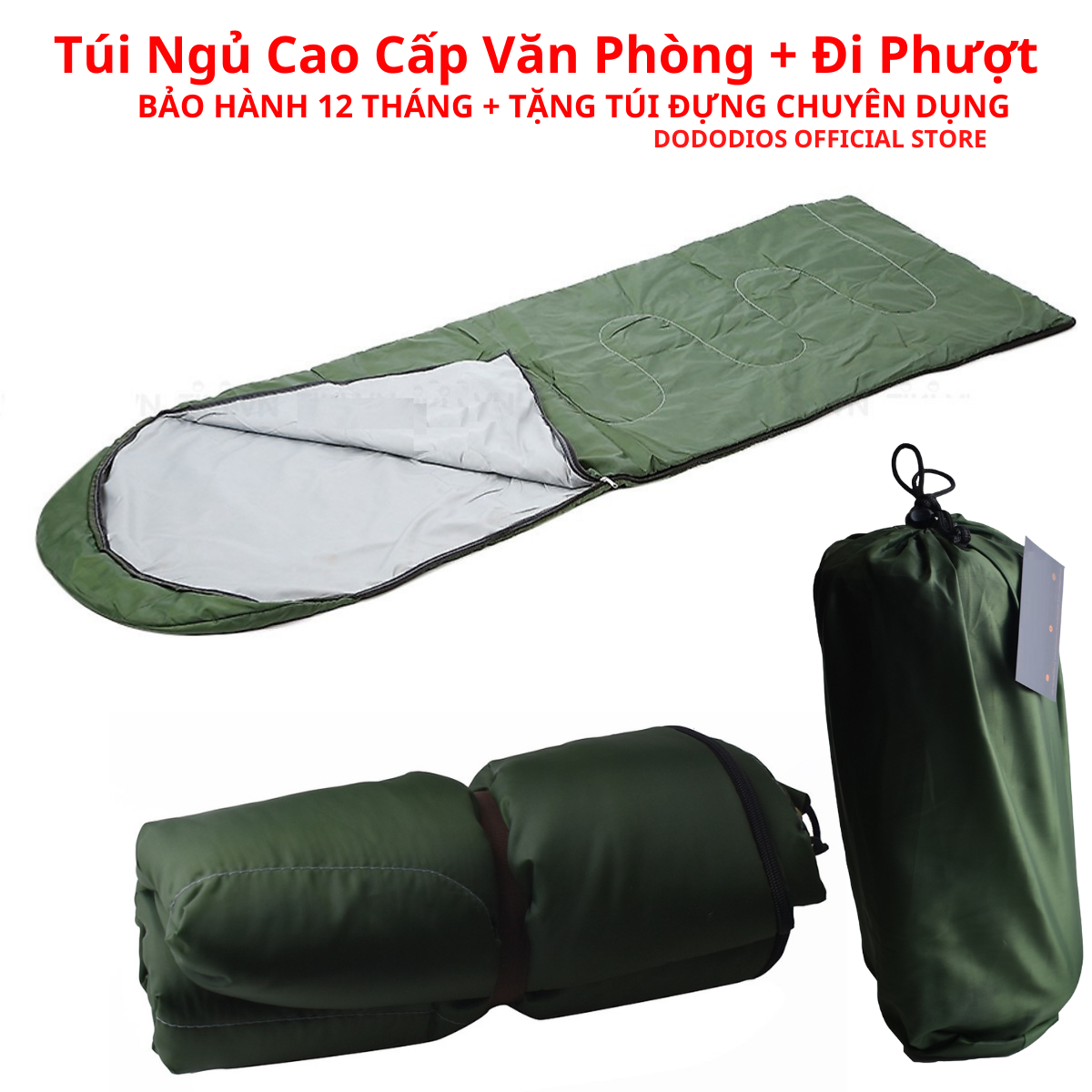 Túi Ngủ Cao Cấp Văn Phòng + Đi Phượt (Hàng Xuất Khẩu) - Túi Ngủ Dã Ngoại, Túi Ngủ Du Lịch - Chính hãng dododios