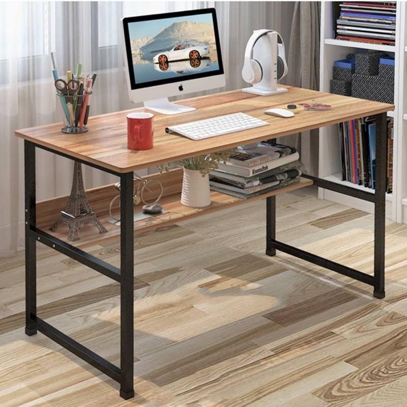 BÀN HỌC KÈM KỆ LỬNG , MẶT BO 4 GÓC (Full phụ kiện lắp) - Sồi 80x40 cao 75cm