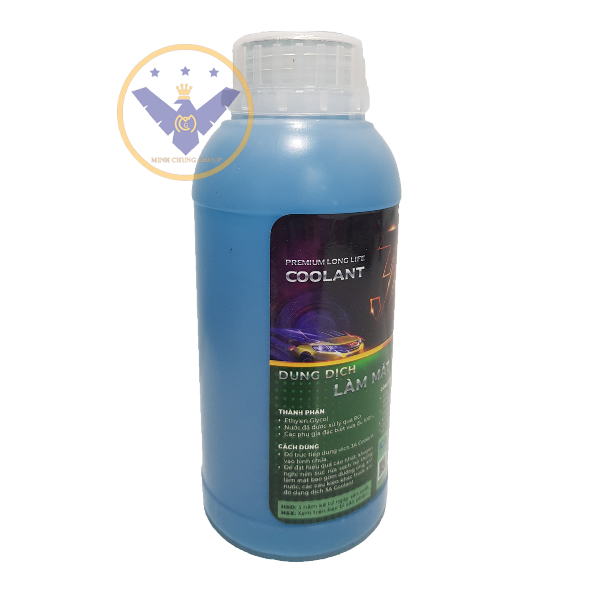 COMBO 2 lon nước làm mát xe ô tô màu xanh 3A Premium Longlife Coolant 500ml