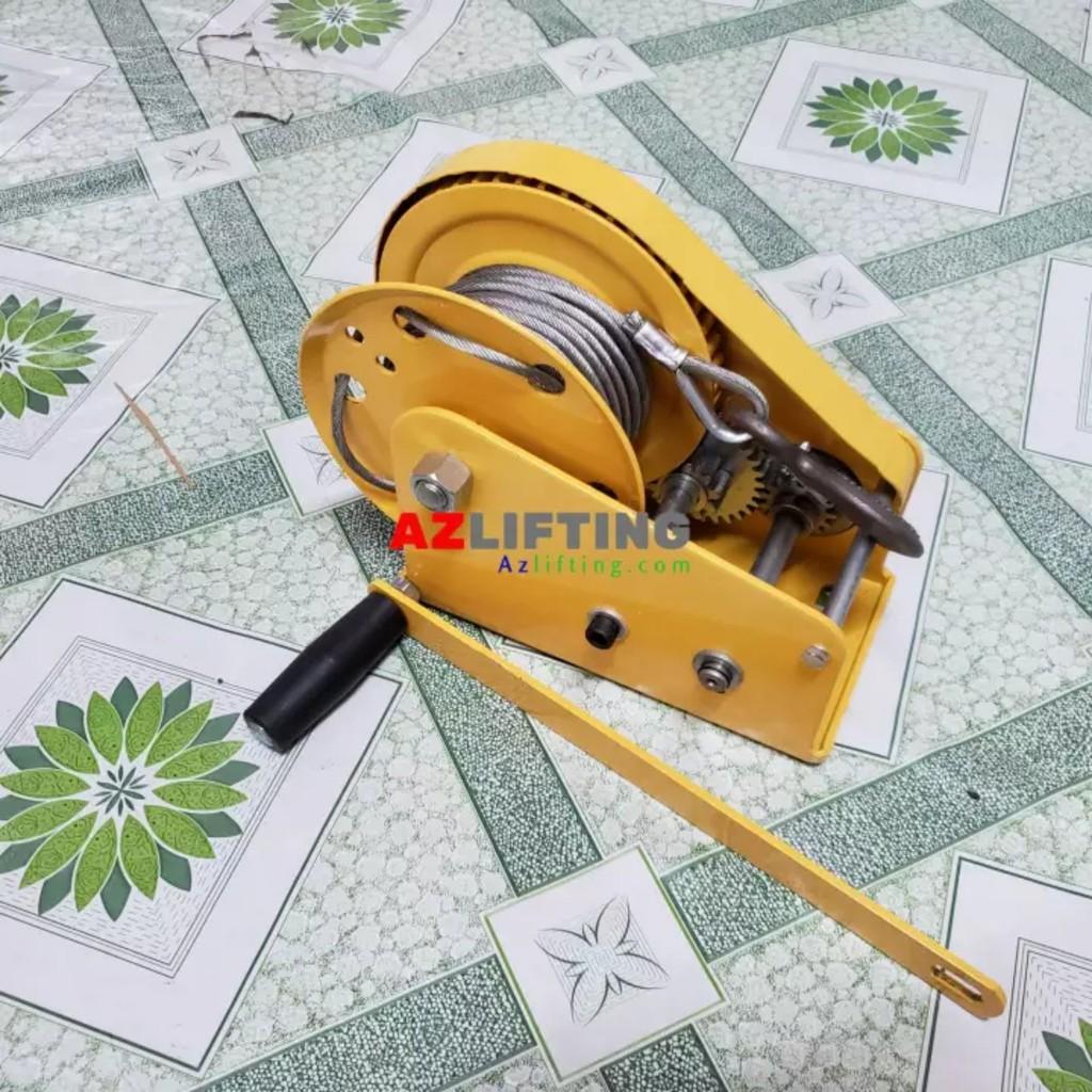 Tời quay tay 2600LB tải kéo 1180kg tự khóa cáp móc 20 mét