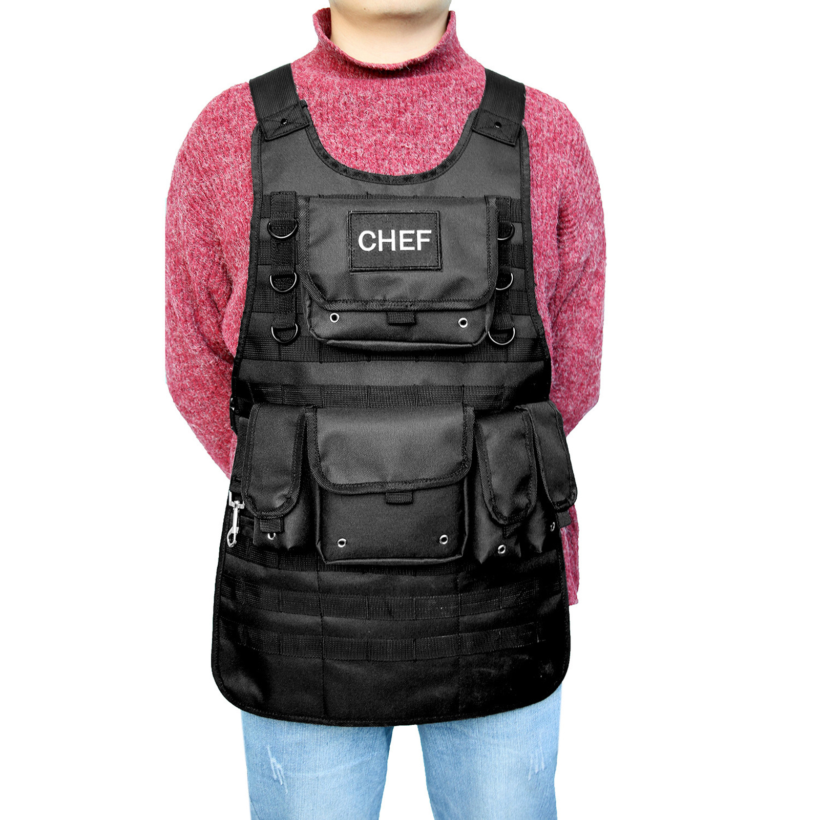 Áo giáp dạng vest CHEF với nhiều túi có thể tháo rời thuận tiện cho các hoạt động thực hành