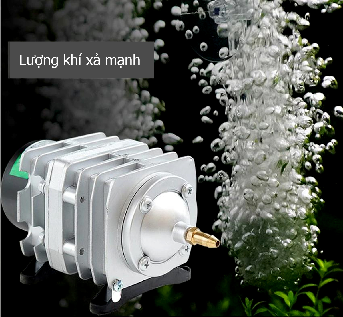 MÁY SỤC SỦI THỔI KHÍ OXY 6 VÒI, 25W CHO HỒ BỂ CẢ CẢNH - TÔM - CÁ - SỬ DỤNG NGUỒN ĐIỆN 220V - ACO 208. TẶNG 6 ĐÁ SỦI TO + 6M DÂY 