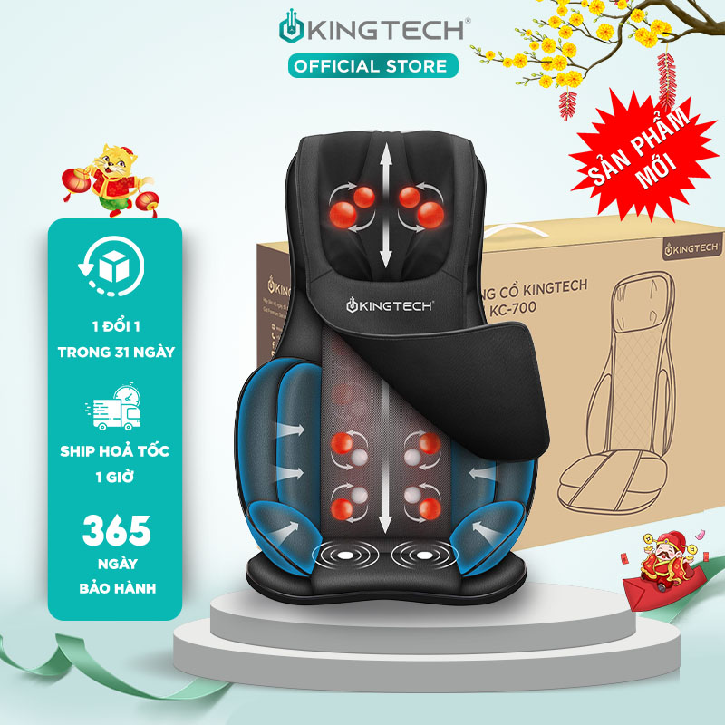 Đệm, Ghế Massage Cao Cấp KingTech KC-700 - Máy Mát Xa Lưng, Cổ Vai Gáy Chế Độ 3D Chuyên Sâu, Kết Hợp Tính Năng Nhiệt, Túi Khí - Hàng Chính Hãng