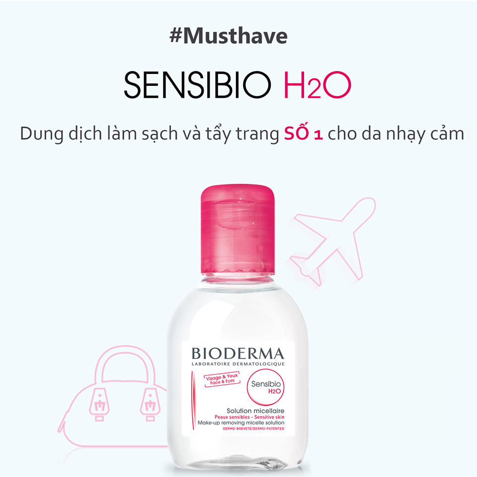 Nước tẩy trang và làm sạch dành cho da nhạy cảm Bioderma Sensibio H2O 100ml (Nhập khẩu)