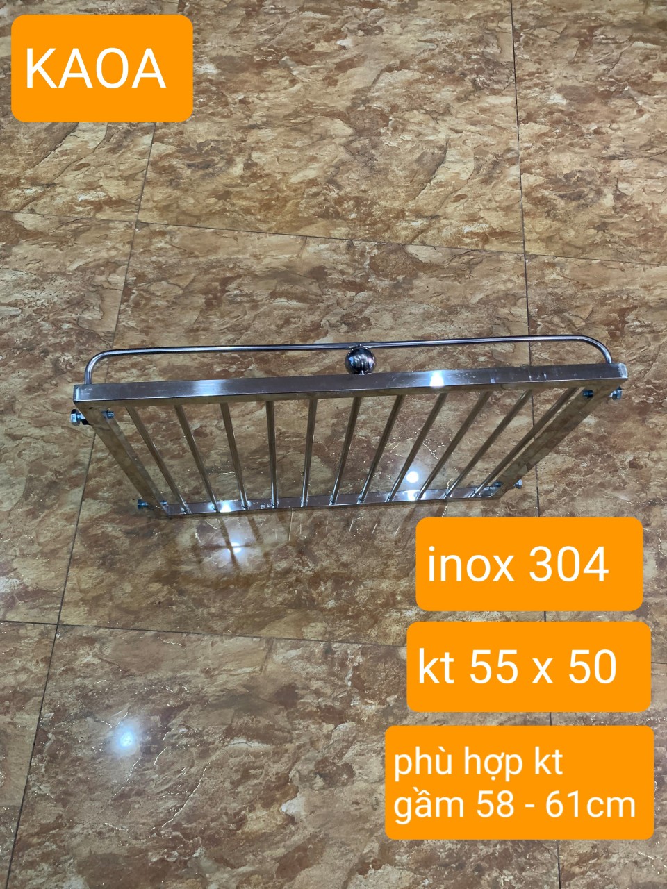 GIÁ GẦM BẾP , KỆ ĐỂ ĐỒ NHÀ BẾP INOX 304 .KT 55 X 50 CM ( 1sp )