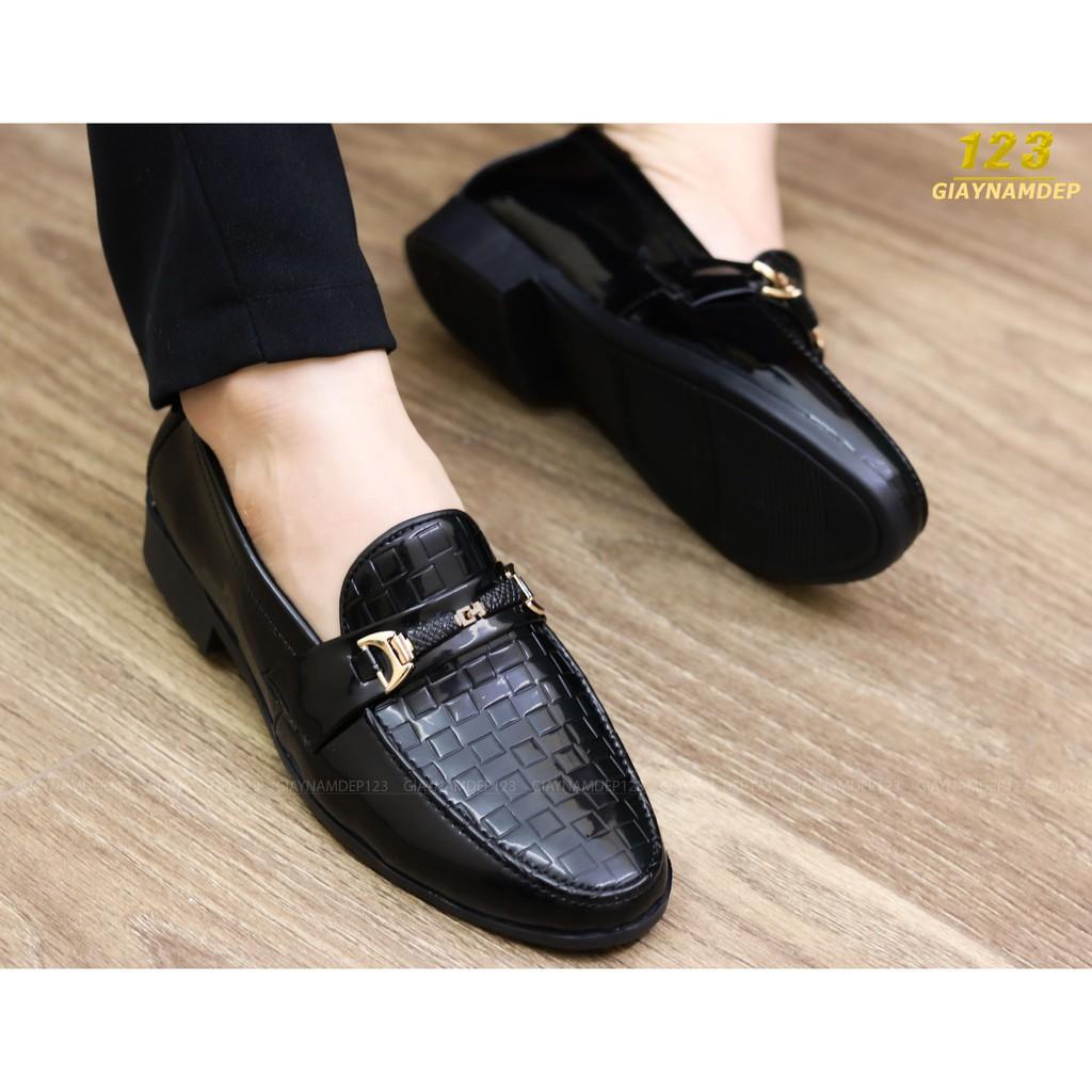 GIÀY LƯỜI NAM DA PU CAO CẤP - MẶT TRÊN KẺ CARO MÃ L157