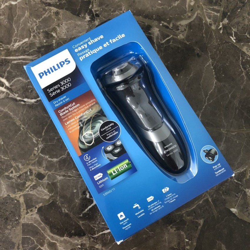Máy cạo râu khô và ướt nhãn hiệu Philips Norelco S3560/11 Shaver 3000 Hoạt động với 4-hướng đầu Flex - HÀNG NHẬP KHẨU