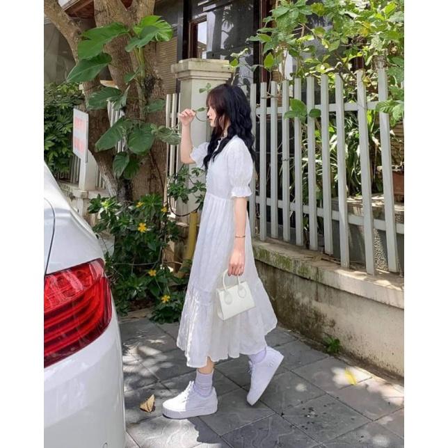 Đầm Maxi trắng tiểu thư ulzzang lolita Quảng Châu