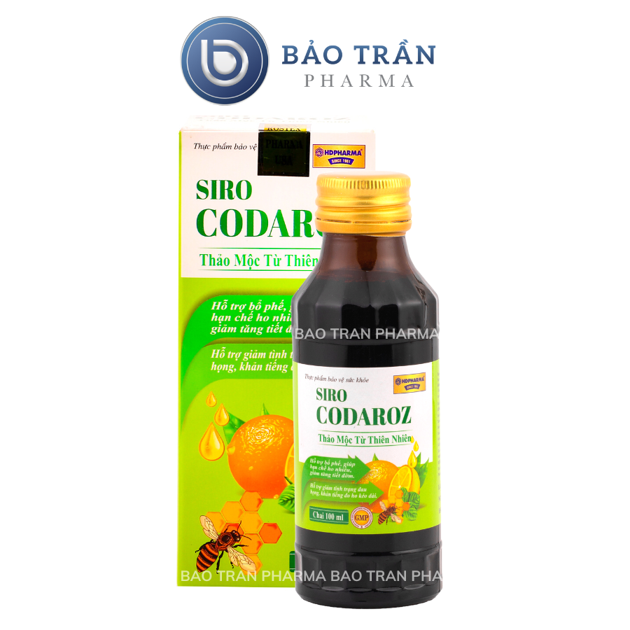 Siro CODAROZ thảo mộc giúp bổ phế, giảm ho đờm, đau rát cổ họng - Chai 100ml