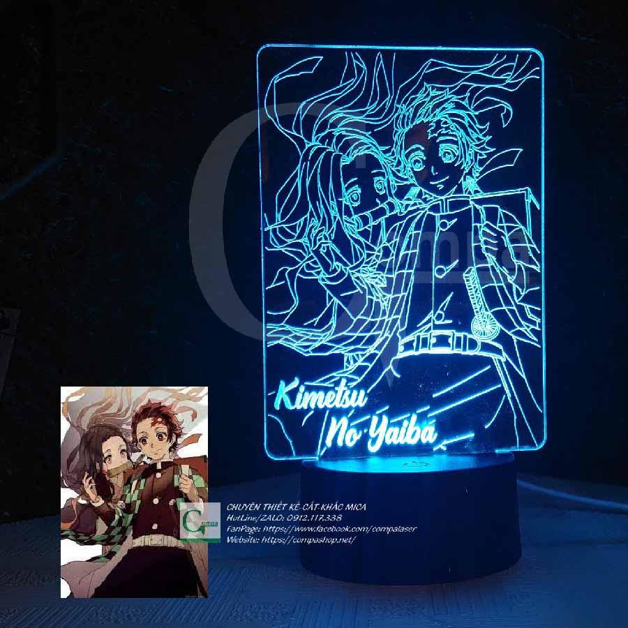 Đèn Ngủ Kimetsu No Yaiba Nezuko Kamado x Tanjiro Kamado AKNY9904 16 MÀU TÙY CHỈNH COMPASHOP