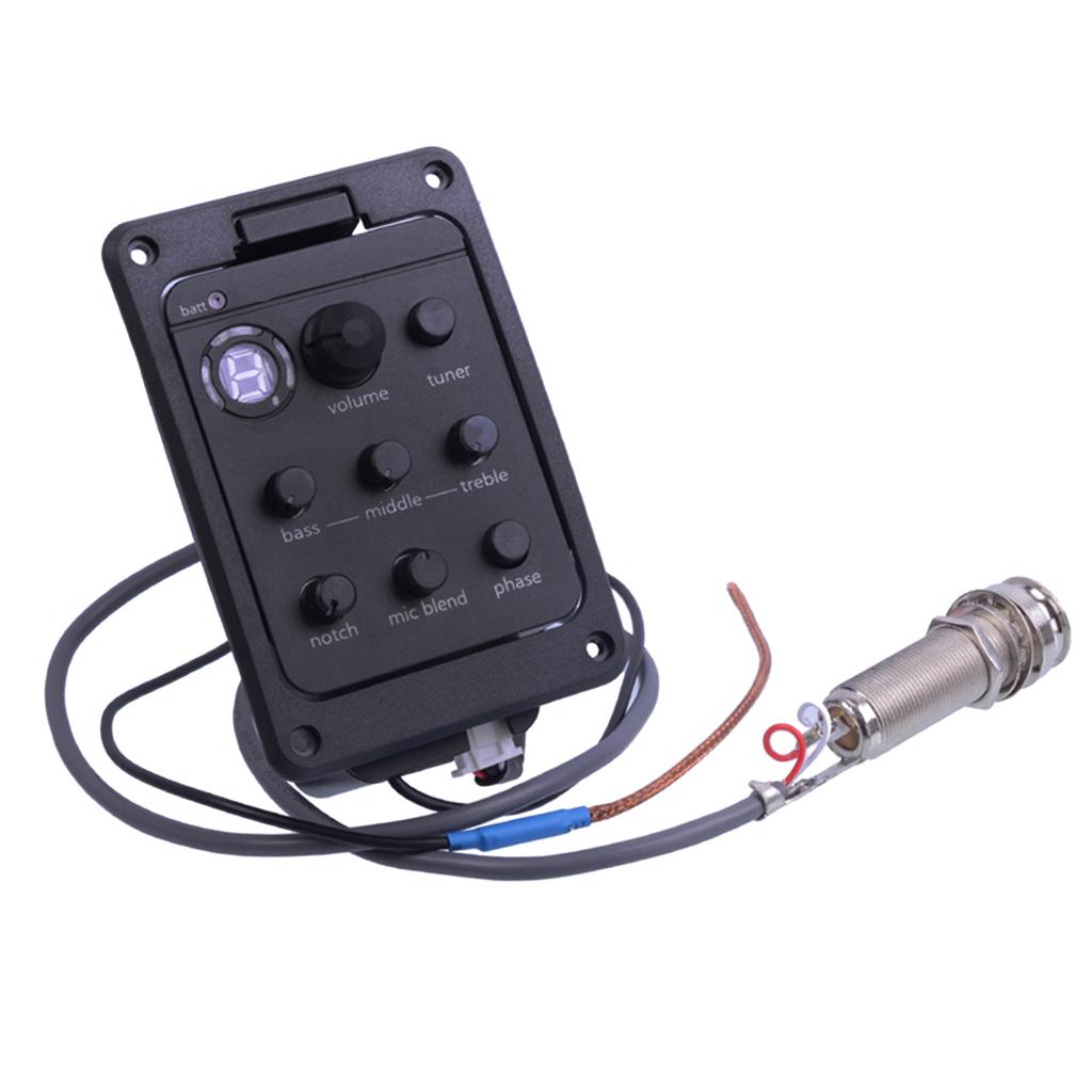 301 Đàn Guitar EQ 4 Dây Ngang Bằng Bán Tuner Piezo Mic Presys Pha Trộn