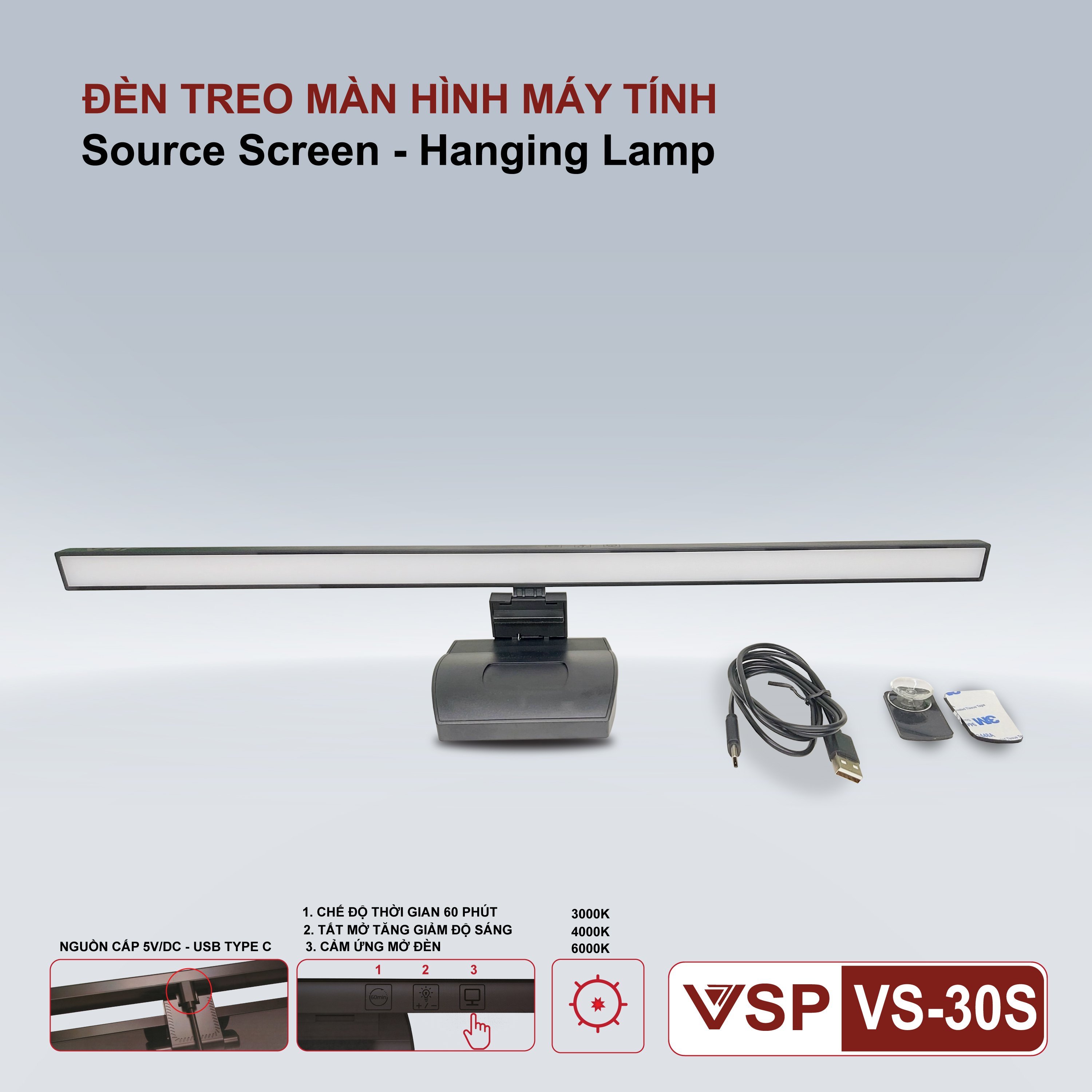 Đèn Treo Màn Hình Máy Tính VSP VS-30S-HN - HÀNG CHÍNH HÃNG