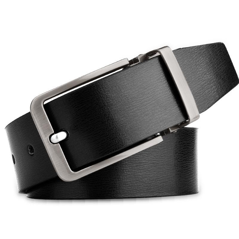 Belt Men's Leather Pin Buckle Belt Men's Cowhide Young Men's Pure Cowhide Formal Wear Men's Leather Belt Korean Style - Pin buckle A01