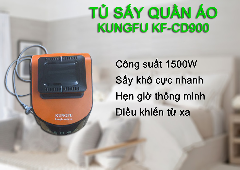 Tủ Máy Sấy Quần Áo KF-CD900 (Có Điều Khiển Remote) 1500W - Màu Ngẫu Nhiên - Hàng Chính Hãng