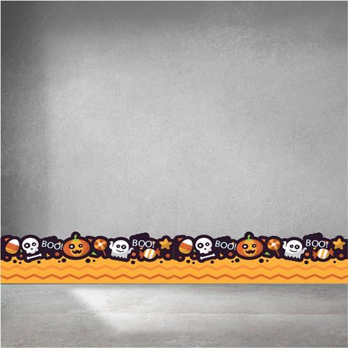 Decal trang trí Halloween 2020 chân tường xương sọ
