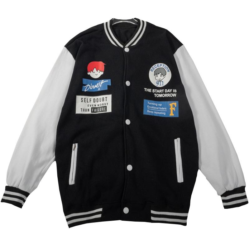 Áo khoác Bomber Varsity Jacket Dinner, áo bomber nam nữ unisex chất nỉ bông JFgenz