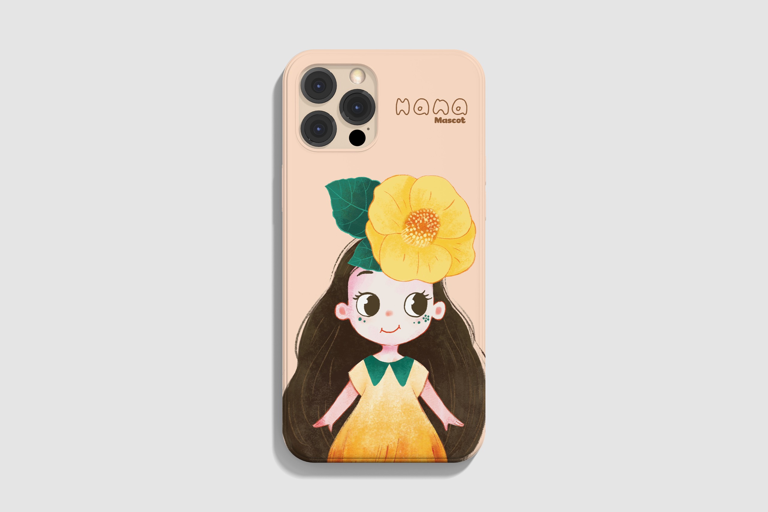 Ốp điện thoại Hana Mascot - Ốp Kính bảo vệ điện thoại - Hình Hana dễ thương