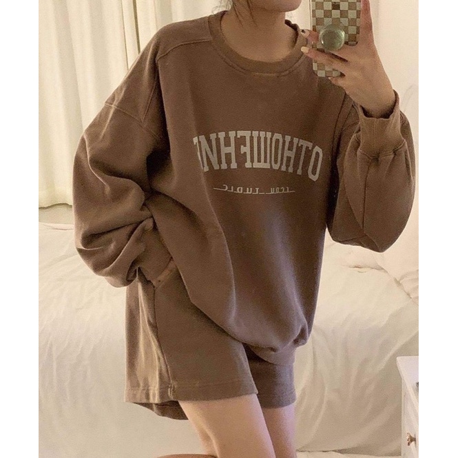 Set đồ nữ, bộ quần áo nữ thu đông áo dài tay, quần short 2 màu cá tính
