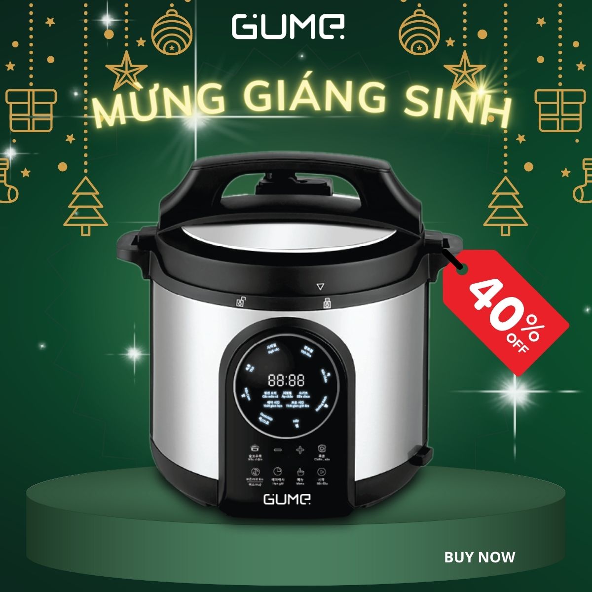 Nồi Áp Suất Điện 6L GUME (GMPC-2201) Hàng Nhập Khẩu Hàn Quốc - Bảo Hành 24 Tháng