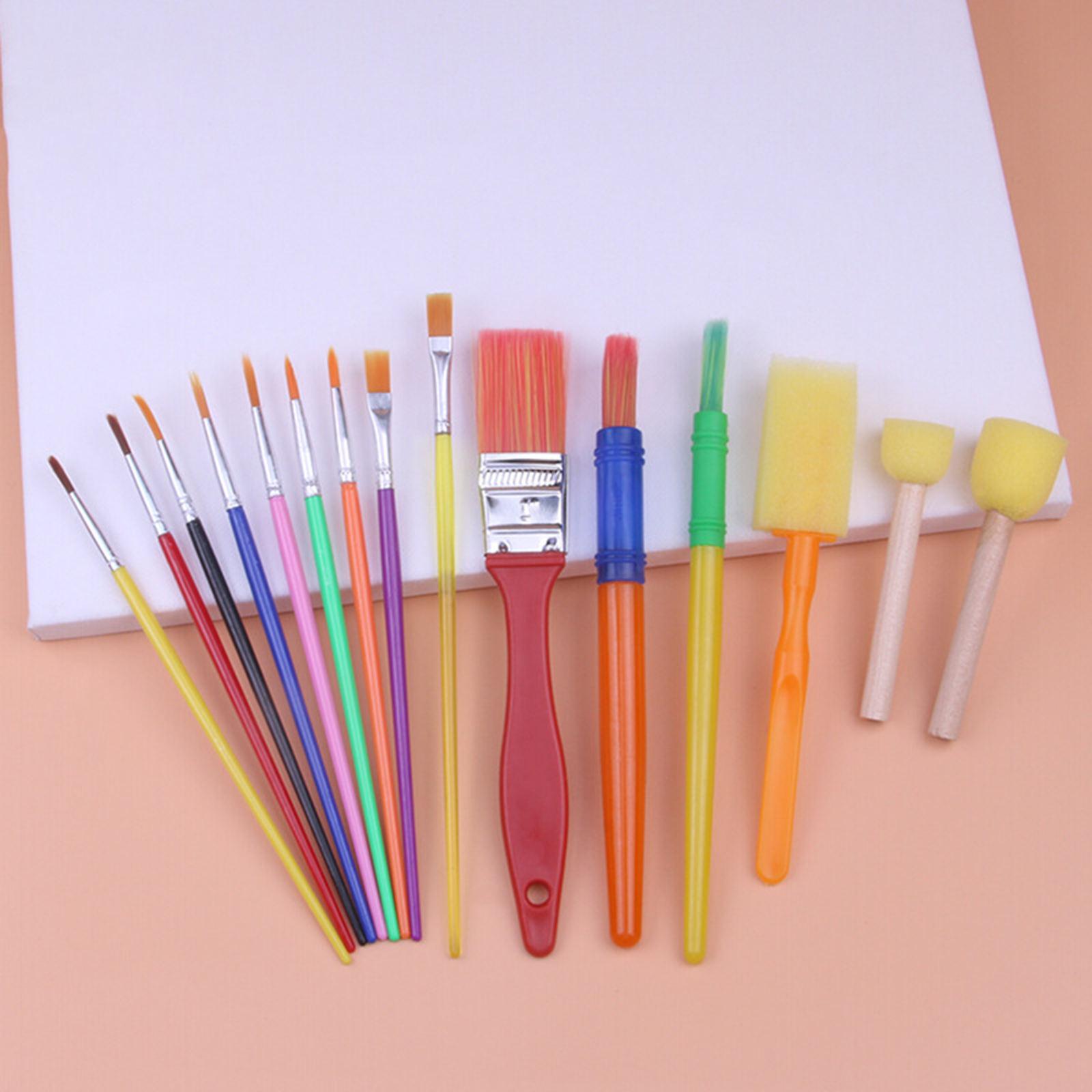 15pcs Paint Brushes Kit Drawing Watercolor Tools Kid Toddlers Art Supplies