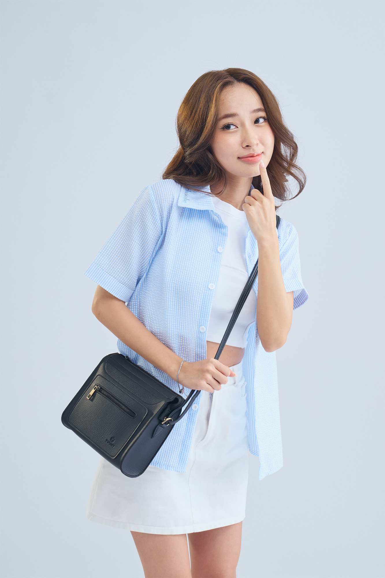 Túi Yuumy ( Thời trang nữ vân nhám cá tính size 21 - Túi đeo chéo da Bergen YN242 )