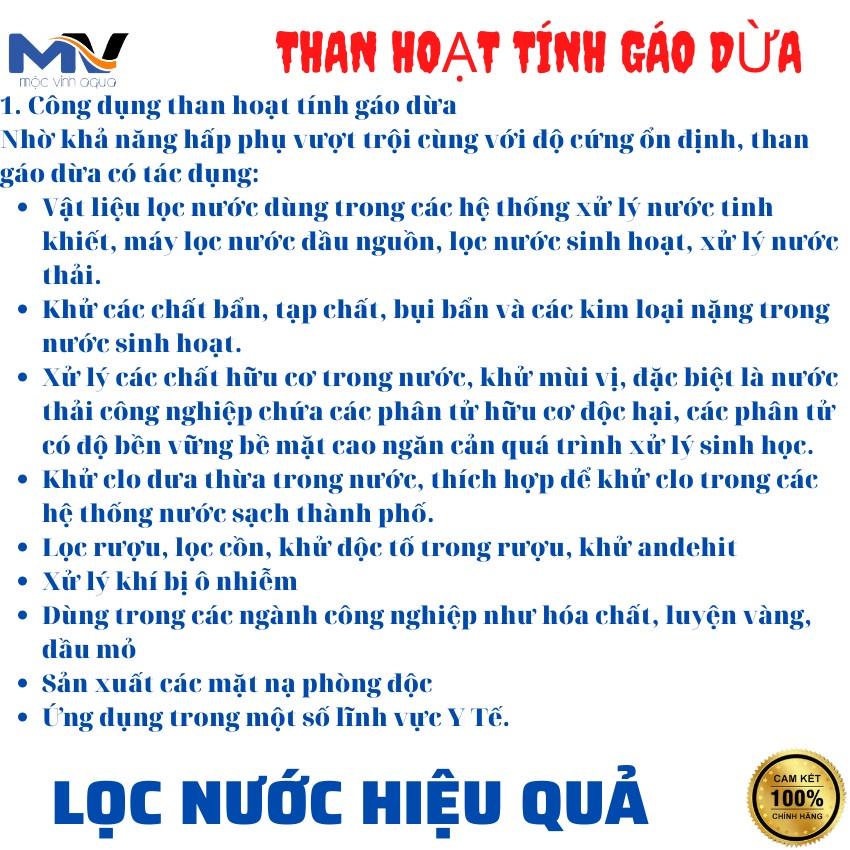 Than hoạt tính gáo dừa lọc nước, khử clo, tạp chất, độc tố, làm sạch nước