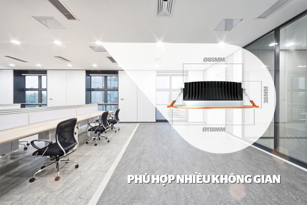Đèn LED Downlight viền vàng 3 màu Sunhouse SHE-DL02-03/7W-VV
