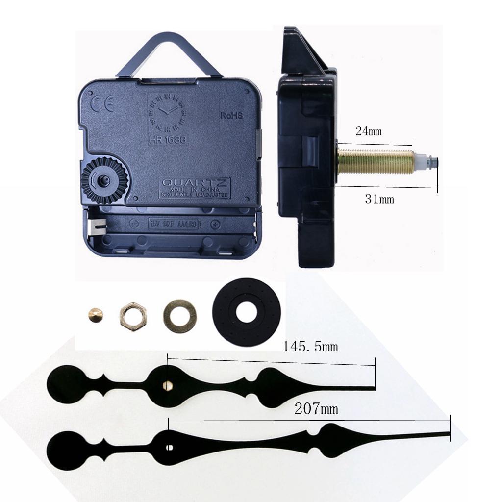 Big Quartz Clock Movement Mechanism Long Hands Repair Tool Parts Silent Kit