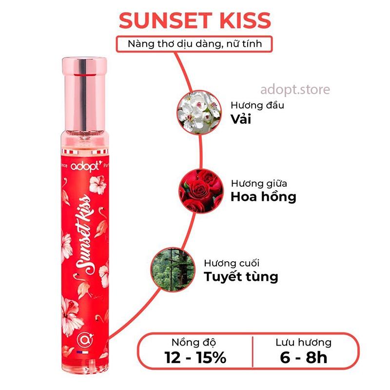 Nước Hoa Nữ 30ml ADOPT' SUNSET KISS Tinh Tế, Nữ Tính, Nhẹ Nhàng, Thơm Lâu