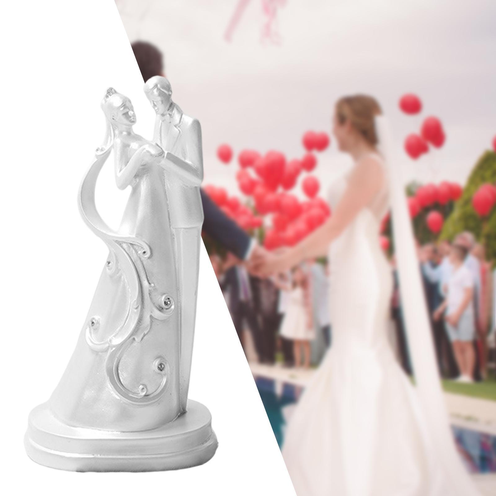 Romantic Resin Bride and Groom Figurines Couple Dolls for Wedding Parties