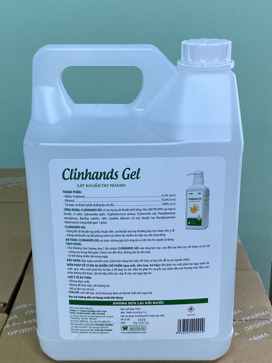 Nước rửa tay sát khuẩn khô nhanh dạng Gel - Clinhands Gel 5L