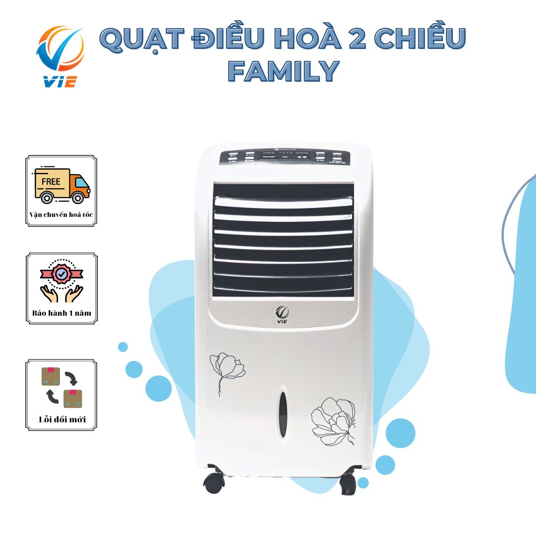 Quạt sưởi, quạt điều hòa tích hợp quạt sưởi 2 chiều VF-FAMILY 80W - Hàng Chính Hãng