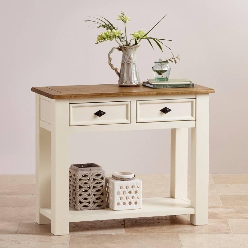 Bàn Console 2 Ngăn Kéo Shutter Gỗ Sồi Ibie LTO2SHUO - Trắng