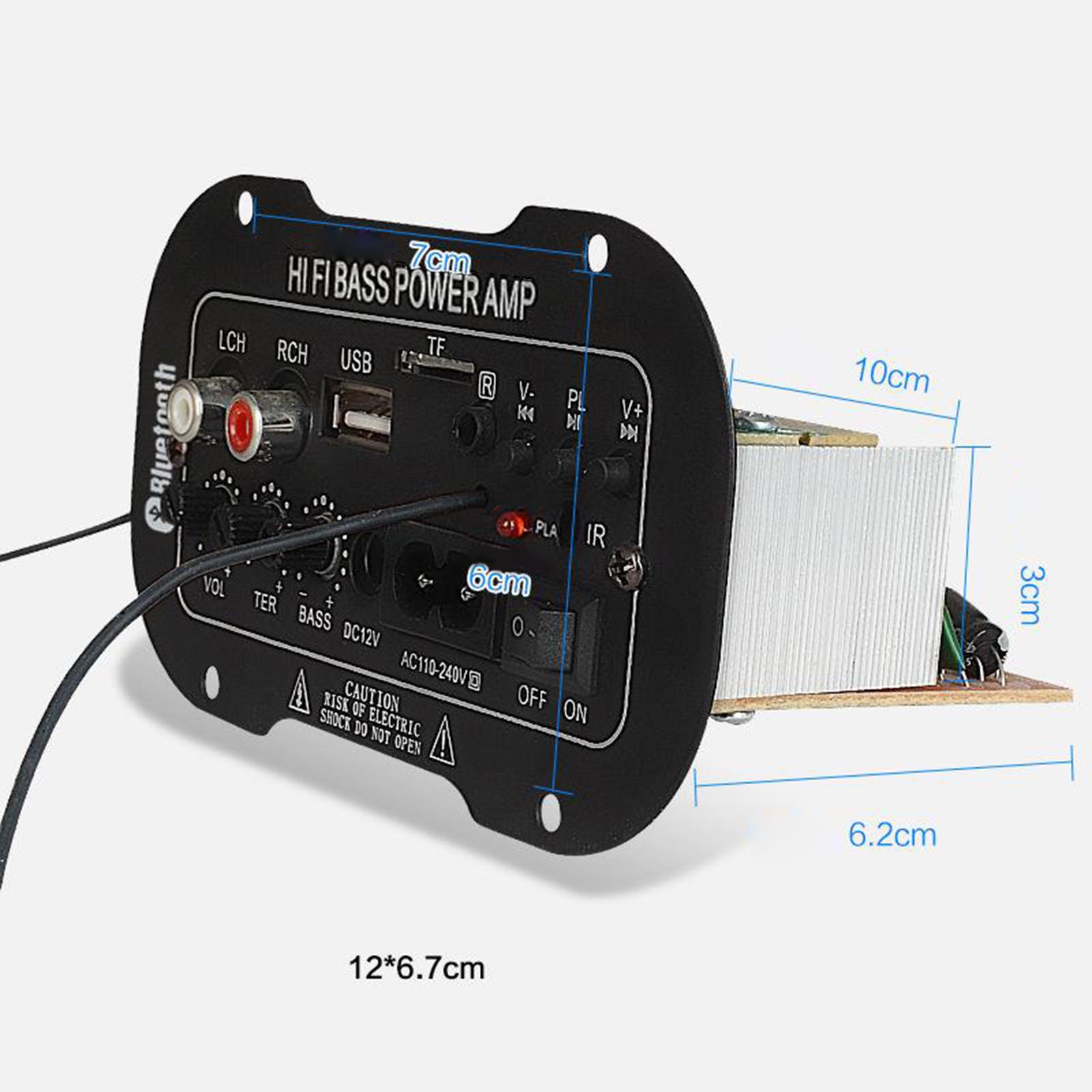 220V Bluetooth Power Amplifier Hi-Fi Bass Mono Digital Mini Amp Radio TF/USB Car Mini Power Amplifier